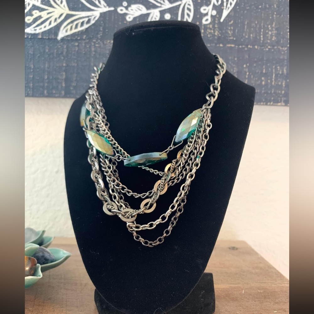 Chunky Stacked Beaded Women’s Necklace with Stones